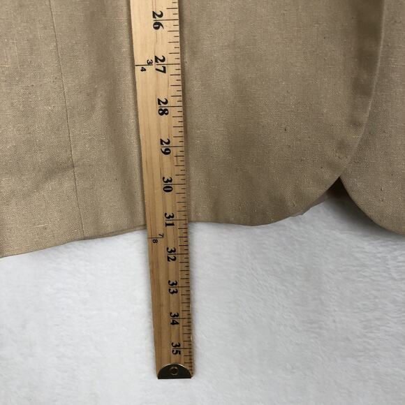 VTG SOSTANZA 100% Silk Jacket Womens Sz XL Beige One Button Lined Blazer Pockets - Picture 6 of 12